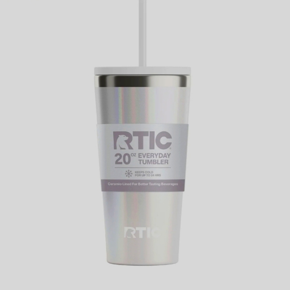 New White Glitter Tumbler 20oz Travel Yoga Tennis Reusable Add On Gift Copy 🇺🇦